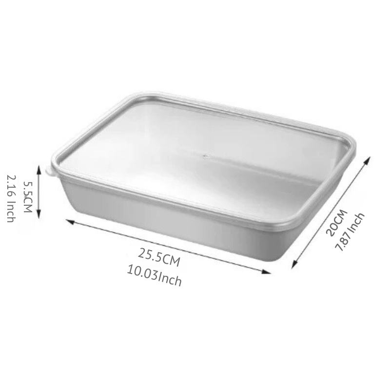 Convertible stainless steel dish: Store and serve with elegance